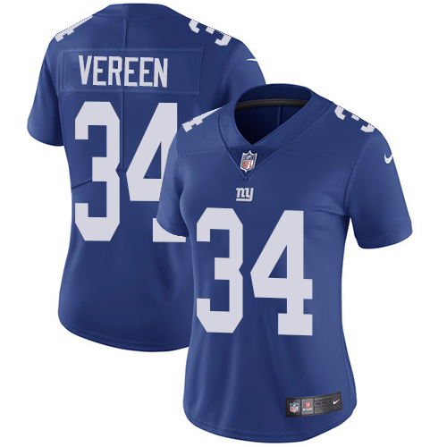 Nike Giants #34 Shane Vereen Royal Blue Team Color Women's Stitched NFL Vapor Untouchable Limited Jersey